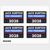 Sticker Rectangulaire Jack Burton Pour Président 2028 (Feuille)