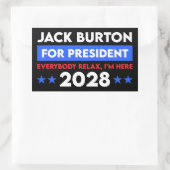 Sticker Rectangulaire Jack Burton Pour Président 2028 (Sac)