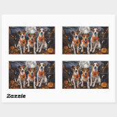 Sticker Rectangulaire Jack Russell Halloween Éffrayant (Feuille)