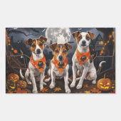 Sticker Rectangulaire Jack Russell Halloween Épouvantable (Devant)
