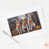 Sticker Rectangulaire Jack Russell Halloween Épouvantable (Enveloppe)