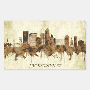 Sticker Rectangulaire Jacksonville Florida Cityscape