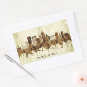 Sticker Rectangulaire Jacksonville Florida Cityscape (Enveloppe)