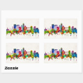 Sticker Rectangulaire Jacksonville Florida Skyline (Feuille)