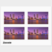 Sticker Rectangulaire Jacksonville Floride Skyline (Feuille)