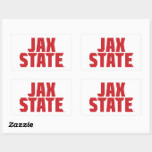 Sticker Rectangulaire Jacksonville State University JAX STATE Bold Red (Feuille)