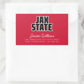 Sticker Rectangulaire Jacksonville State University JAX STATE Bold Text (Sac)