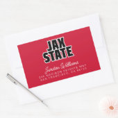 Sticker Rectangulaire Jacksonville State University JAX STATE Bold Text (Enveloppe)