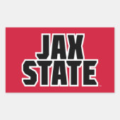Sticker Rectangulaire Jacksonville State University JAX STATE Bold Text (Devant)