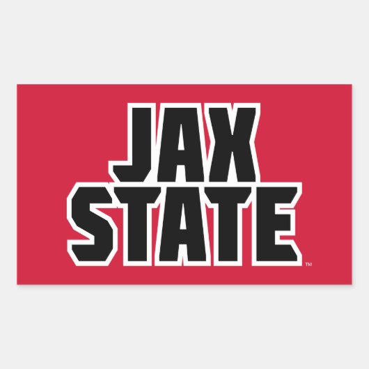 Sticker Rectangulaire Jacksonville State University JAX STATE Bold Text (Devant)