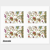 Sticker Rectangulaire Jacobean Crewel Brodery Arbre de vie (Feuille)