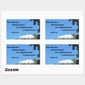 Sticker Rectangulaire Jacques 5:16 La prière efficace et fervente... (Feuille)