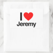 Sticker Rectangulaire j'adore jeremy (Sac)
