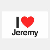 Sticker Rectangulaire j'adore jeremy (Devant)