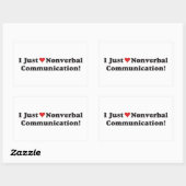 Sticker Rectangulaire J'adore la communication non verbale ! (Feuille)