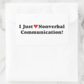 Sticker Rectangulaire J'adore la communication non verbale ! (Sac)
