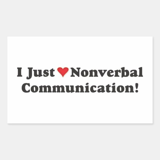 Sticker Rectangulaire J'adore la communication non verbale ! (Devant)