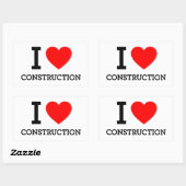 Sticker Rectangulaire J'adore la construction (Feuille)