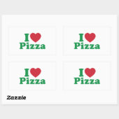 Sticker Rectangulaire J'adore la pizza (Feuille)
