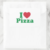 Sticker Rectangulaire J'adore la pizza (Sac)