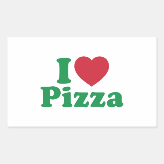 Sticker Rectangulaire J'adore la pizza (Devant)
