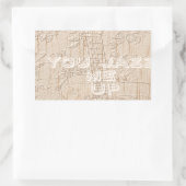 Sticker Rectangulaire J'adore le bois qui va brun (Sac)