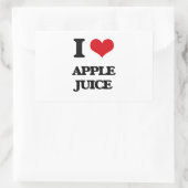 Sticker Rectangulaire J'adore le jus de pomme (Sac)