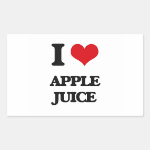 Sticker Rectangulaire J'adore le jus de pomme