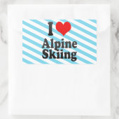 Sticker Rectangulaire J'adore le ski alpin (Sac)