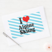 Sticker Rectangulaire J'adore le ski alpin (Enveloppe)