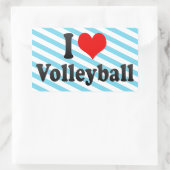 Sticker Rectangulaire J'adore le volleyball (Sac)
