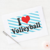 Sticker Rectangulaire J'adore le volleyball (Enveloppe)