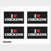 STICKER RECTANGULAIRE J'ADORE LES POULINS (Feuille)