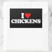 STICKER RECTANGULAIRE J'ADORE LES POULINS (Sac)