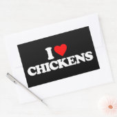 STICKER RECTANGULAIRE J'ADORE LES POULINS (Enveloppe)