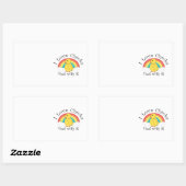 Sticker Rectangulaire J'adore les poussins s'en occupent (Feuille)