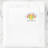 Sticker Rectangulaire J'adore les poussins s'en occupent (Sac)