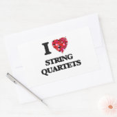 Sticker Rectangulaire J'adore les quatuors à cordes (Enveloppe)