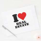 STICKER RECTANGULAIRE J'ADORE L'IMMOBILIER (Enveloppe)