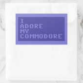Sticker Rectangulaire J'Adore Mon Commodore (version C64) (Sac)