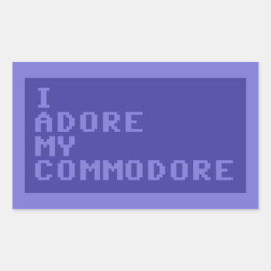 Sticker Rectangulaire J'Adore Mon Commodore (version C64)