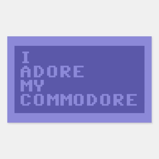 Sticker Rectangulaire J'Adore Mon Commodore (version C64) (Devant)