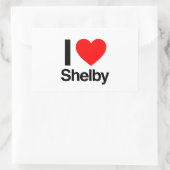 Sticker Rectangulaire j'adore Shelby (Sac)
