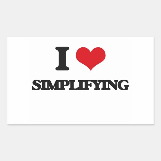 Sticker Rectangulaire J'adore simplifier (Devant)