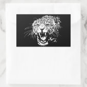 Sticker Rectangulaire Jaguar noir et blanc (Sac)