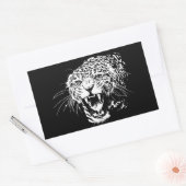 Sticker Rectangulaire Jaguar noir et blanc (Enveloppe)