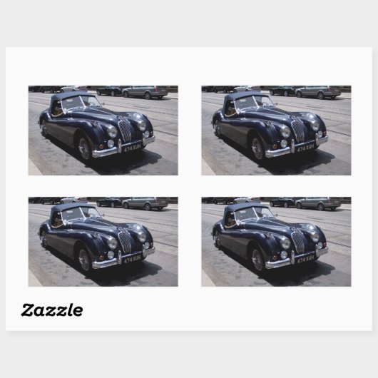 Sticker Rectangulaire Jaguar XK 120 (Feuille)