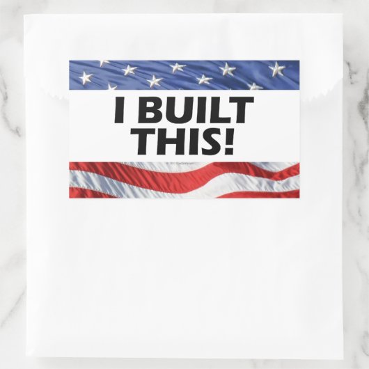 Sticker Rectangulaire J'Ai Construit Ça ! (Sac)
