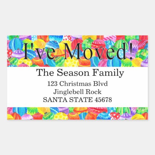 Sticker Rectangulaire J'ai Déplacé l'autocollant à l'aquarelle peinte à  (Devant)