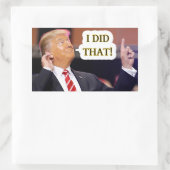 STICKER RECTANGULAIRE J'AI FAIT ÇA - DONALD TRUMP POINTING (Sac)